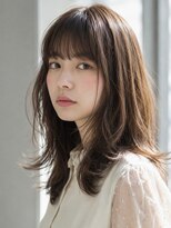 ダル 渋谷/表参道(DAL.)&nbsp;顔周りカットダークブラウンレイヤーセミロング