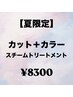 【★夏限定★】カット＋カラー＋癒しスチームトリートメント￥8300