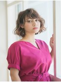 好感度UPのゆるふわボブパーマ