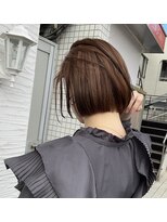 ヘアーエポック(hair epoque) 切りっぱなしボブ_フレンチブラウンコンマヘアショートパーマ