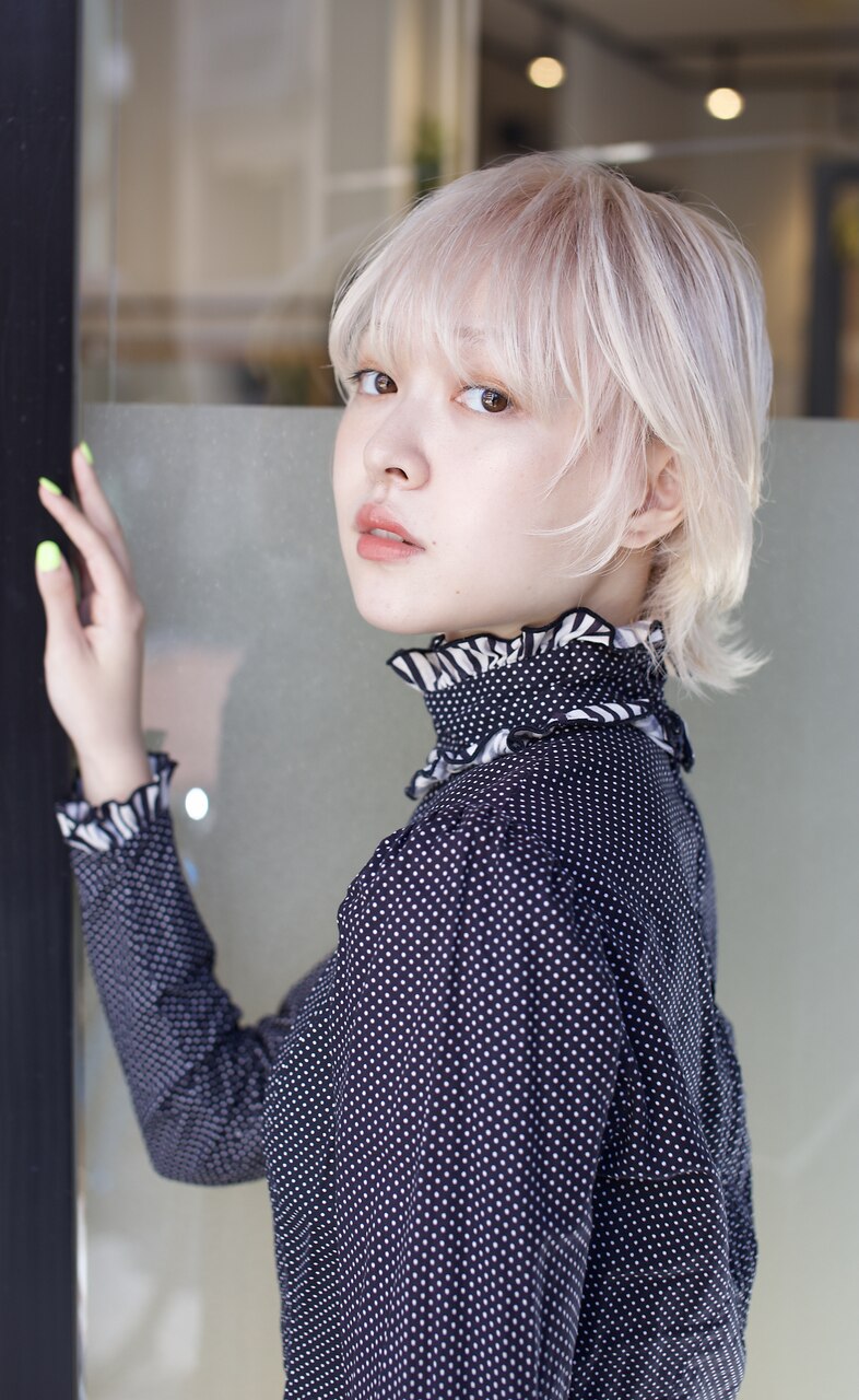 ホワイトブロンド×モードマッシュウルフ【weaves-SETAGAYA
