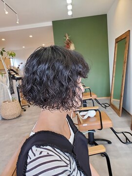 ヨハク(yohak) ボブ×ウェーブパーマ