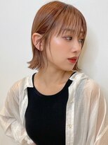 トルネード(TORNADO) オレンジ シルキーベージュ 外ハネパーマ 切りっぱなしボブ t91