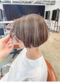 白髪ばかしボブ|グレージュカラー/フレンチカジュアル