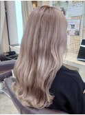 ハイトーングレージュ波ウェーブ