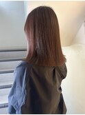 大平/切りっぱなしミディアムベージュ縮毛矯正顔まわり前髪20代