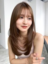 アルバム 池袋(ALBUM)&nbsp;顔周りレイヤーロングフェイスフレーミング前髪カット_F31065