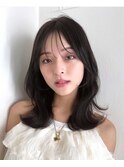 美髪レイヤーカットオリーブグレージュグレージュカラー顔まわり