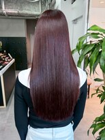 シオン(shion) ロングピンクベージュ韓国ヘア顔周りレイヤー_ba585681