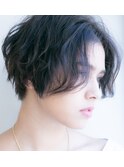 センターパート ボルドー クラシカル ワンレン 大人ボブ 下北沢