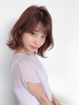 エレノア トーキョー 恵比寿(ELEANOAH TOKYO)&nbsp;大人かわいい外ハネ薄めバングココアブラウンフリンジウェーブ