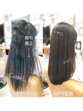 ラブクロムトーキョー オモテサンドウ(LOVECHROME OMOTESANDO) リタッチ縮毛矯正☆髪質改善トリートメント☆黒髪ストレート