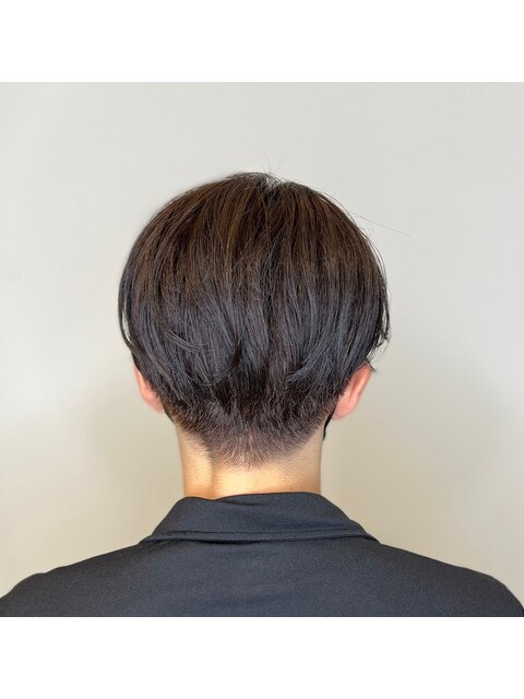 40代コンマヘアビジネスかき上げツイストパーマショートレイヤー