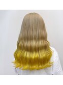 ミルクティーブロンド毛先カラーイエローダブルカラーmaaya