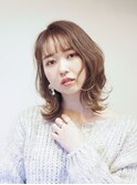 外ハネ/ミディアム/レイヤーカット/小顔/30代/40代/50代/梅田