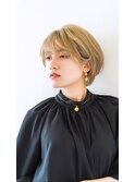 マッシュショートハイライトミルクティーベージュハイライト