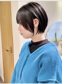 丸みショート黒髪ショートボブ