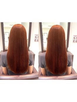 【当店人気No.1メニュー】カラーしながら髪質改善ができる＜髪質改善カラー＞で髪の質感や艶を良くする