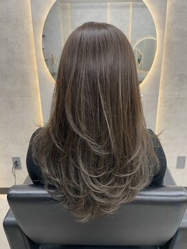 ルノン シェリー(LUNON cheliy) ホワイトグレージュミニウルフチェリーブラウンデジタルパーマ