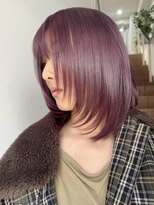 サンク 原宿 表参道(cinq)&nbsp;ミディアムレイヤーカット長めボブハイブリーチハイトーンカラー