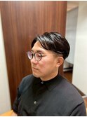 ニュアンスパーマ/ナチュラルセンターパート/刈上げ/メンズ