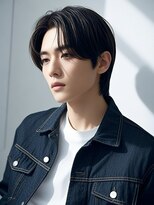 エイチ メンズ(H)&nbsp;抜きっぱなしブロンドシルバーベージュ暗めカラーグランマッシュ