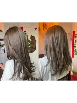 【糸のようなハイライト】で隠す白髪染めから色を楽しむ自然な明るいグレイカラーへ。