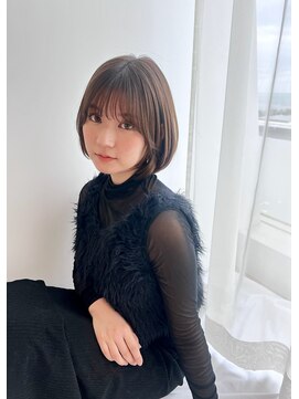 トリッカ シブヤ(TRICCA SHIBUYA) 内巻きボブ/透け前髪/ベージュブラウン/質感トリートメント