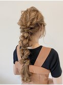 【YU.ki】ヘアアレンジ ヘアセット 編みおろし ロング