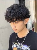 波巻きスパイラルパーマメンズマッシュパーマツイストパーマ
