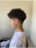 MEN’S HAIR アッシュブラック束感ショートマッシュパーマ