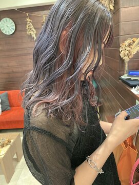 ジャム(Jam) 切りっぱなしロブ×プラチナカラー×インナーピンク★中村大輔