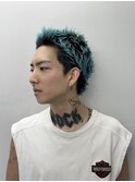 【水色短髪】刈り上げない短髪×ターコイズブルー