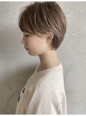 小顔/美髪/ミニウルフ/ホワイトグレージュ/デジタルパーマ