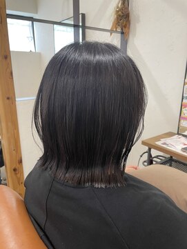 ニコ 四街道(nico) 切りっぱなし外はねボブ/スタイリングが楽になる/グレージュ