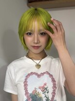 エゴ 池袋(EGO) ミントグリーン イエローカラー ショートボブ
