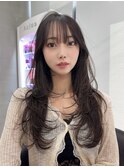 ミディアムヘア暗めカラーデザインカラーフェイスフレーミング