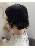 濡れ感くびれボブ×ニュアンスパーマ
