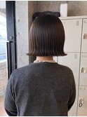 ボブ外ハネ、毛先パーマ、大人ボブ、ワンカールパーマ