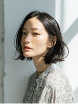 ココ(qoqo) 大人ボブ 切りっぱなしボブ ニュアンスパーマ パーマ風