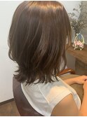 外ハネレイヤーボブ ウルフ 透明感カラー