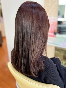 アークスヘアー 20代30代40代ナチュラルブラウン髪質改善カラー艶感ストレート