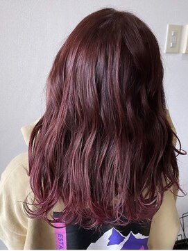 ドアヘアプラス(DooR hair+) 裾カラー×ピンク