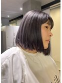 ボブ/ラベンダーアッシュ/Wカラー/ブリーチ