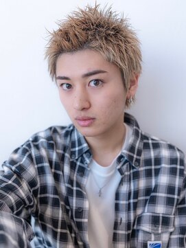 イオ 本厚木(io) スパイキーショートハイトーンメンズカット刈り上げ短髪