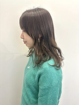 ゼンドットカラスマ(Zen.karasuma) 色素改善カラー×ベージュ×セミロング20代30代40代