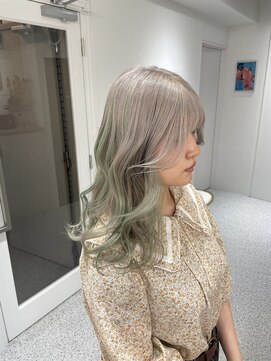 ペレ 渋谷(PELE) h_ デザインカラー/レイヤーカット/ウェットヘア/ベージュ