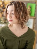 ハイライトカラーかきあげ前髪マッシュウルフ北浦和20代30代40代