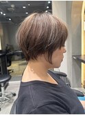 前髪カタログアンブレラカラーこなれミディウェーブパーマ大宮