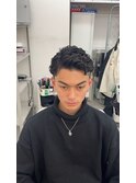 ツーブロック七三、ハードパーマ